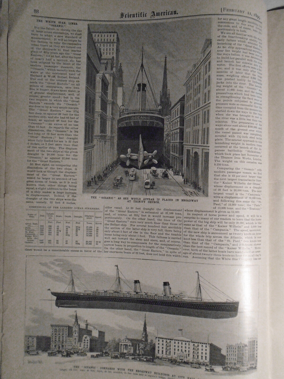 Scientific American - February 11, 1899 - Complete Original Issue.