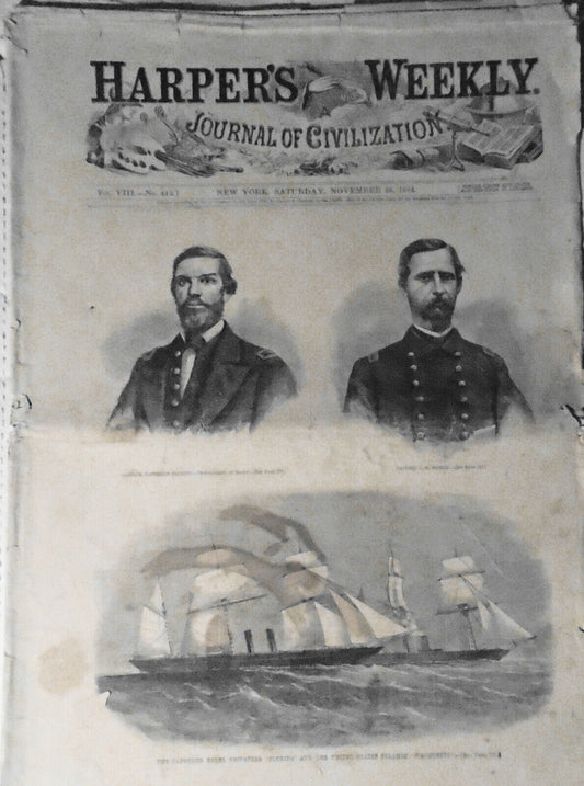 Harper's Weekly November 26, 1864  - Civil War, large map of operations, etc..