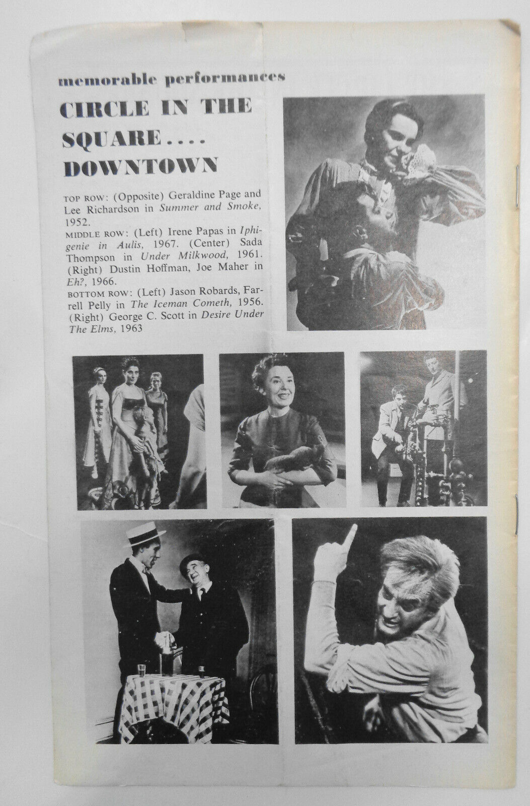 The CLUB - ON STAGE - Program - Eve Merriam; Tommy Tune directed, 1976