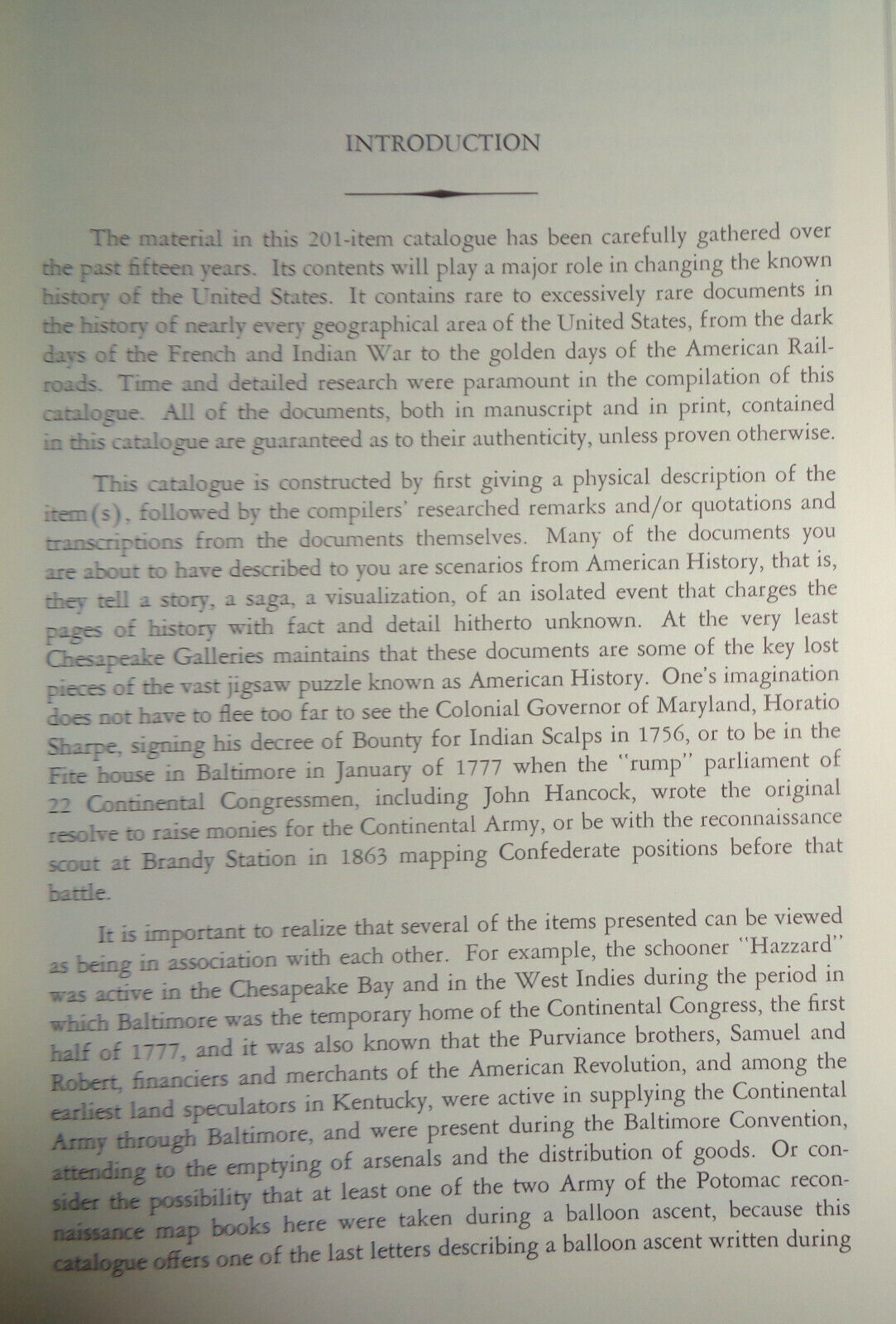 AMERICAN HISTORY IN MANUSCRIPTS...  Catalogue #1 1979 CHESAPEAKE GALLERIES