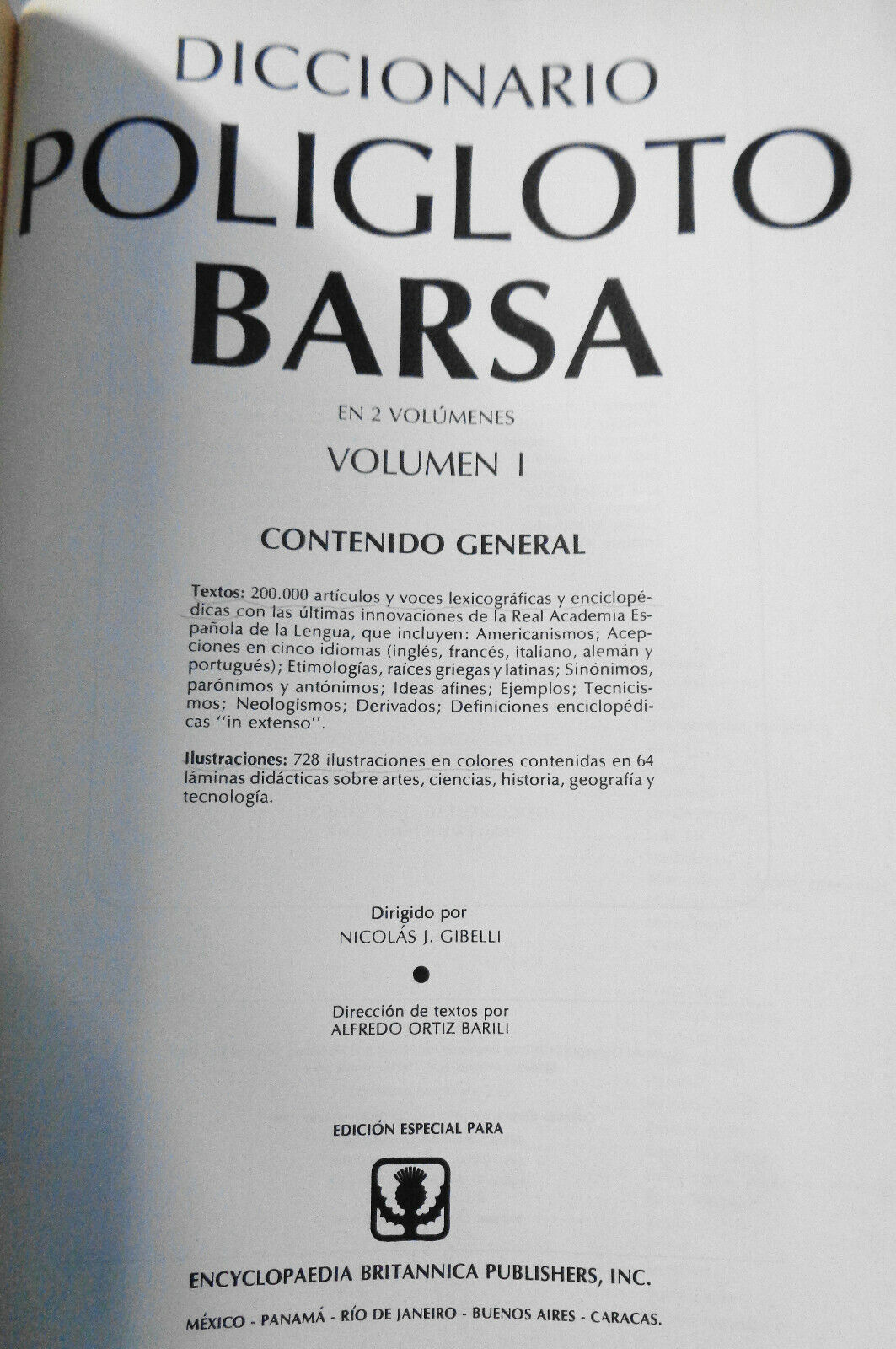 Diccionario Poligloto Barsa - 2 Vol. Set, 1980 - by Encyclopaedia Britannica