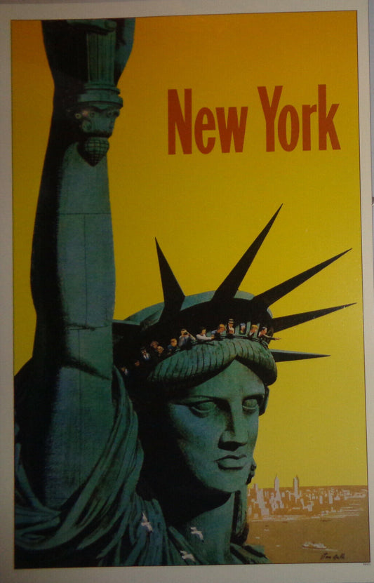 New York - United Air Lines - Statue of Liberty  - Poster by Stan Galli