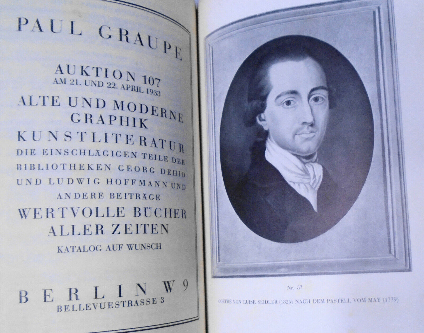 Goethe Und Sein Kreis - Die Sammlung Leon Nathansohn et al. 1933 Auction catalog