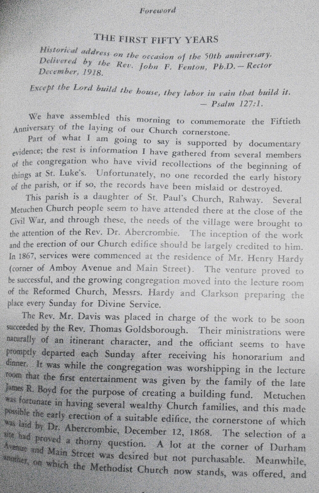 St. Luke's, 1868-1968: A History of St. Luke's Episcopal Church, Metuchen, N.J.