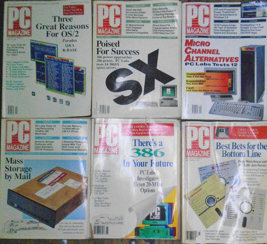 PC Magazine - 6 issues lot, 1987 - 1990