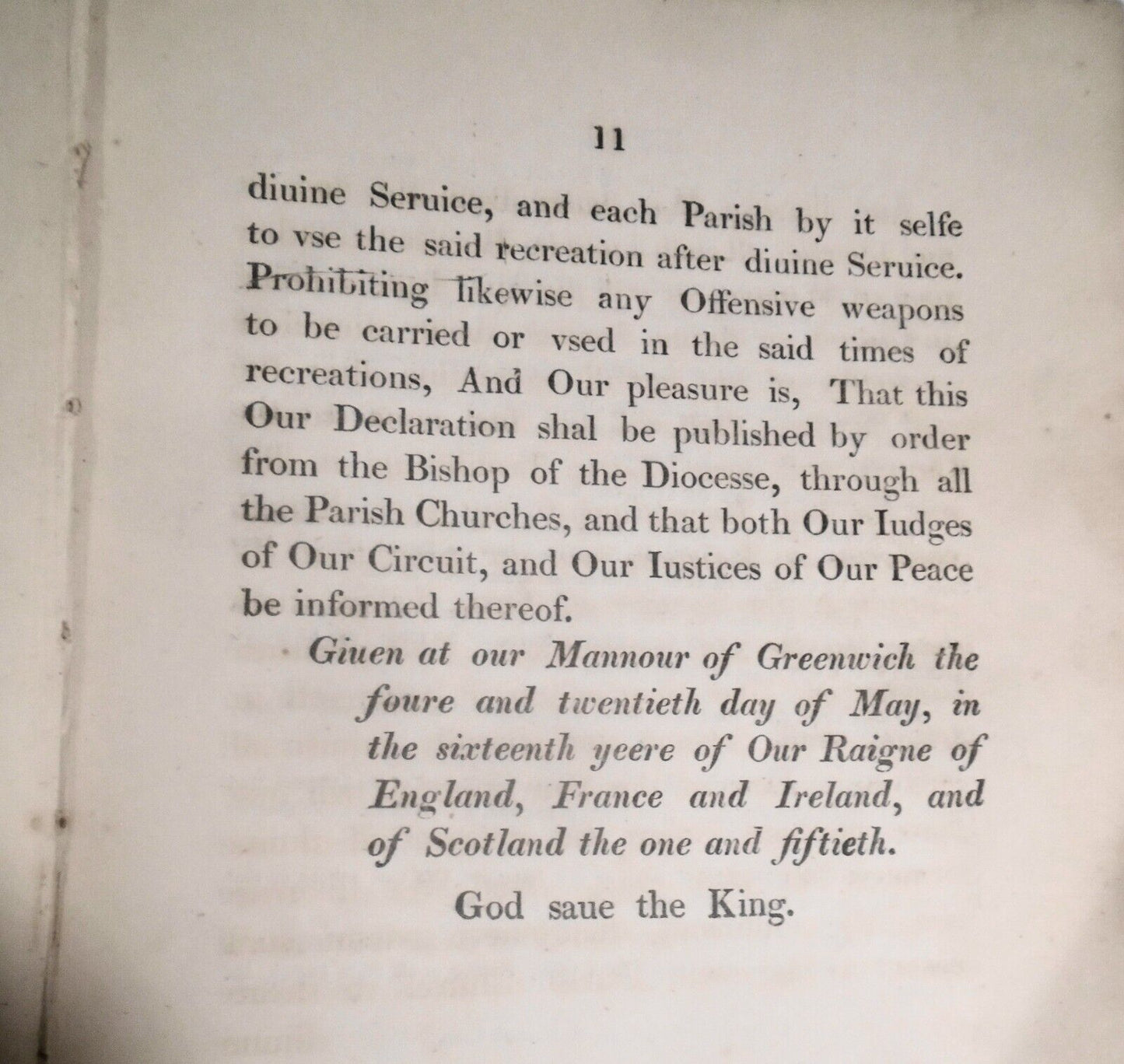 1817 The King's majesties declaration to his subjects, concerning lawful sports
