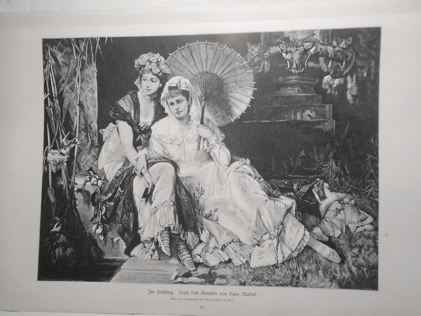 Im Frühling, von Hans Makart  --  1884 Original antique print
