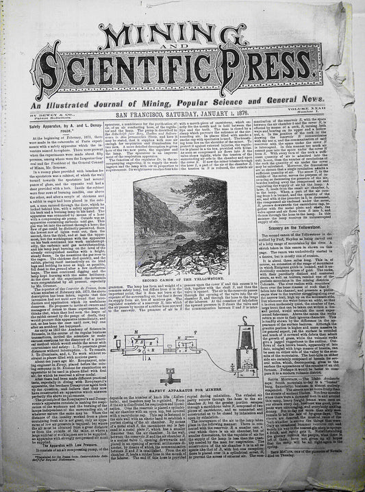 Mining and Scientific Press January 1, 1876. American Progress by Gast; Gallium