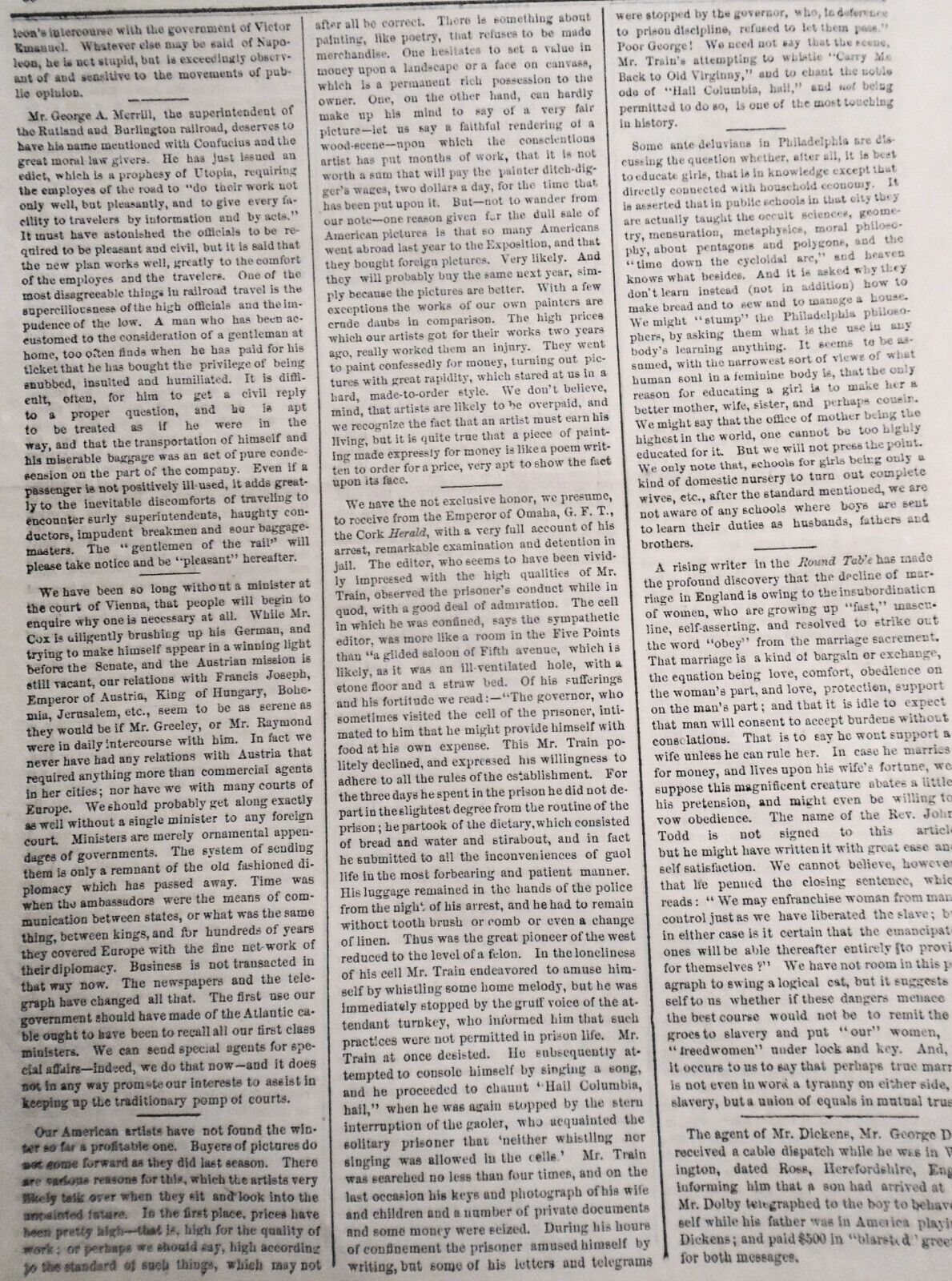 "Ole Bull in America" - Supplement To Connecticut Courant, February 22, 1868