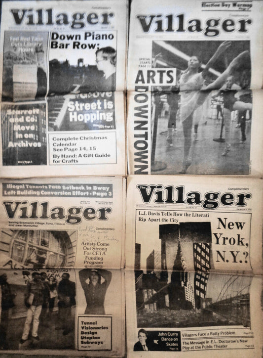 The Villager - 4 issues, 1978-79. New York City, Greenwich Village Newspaper