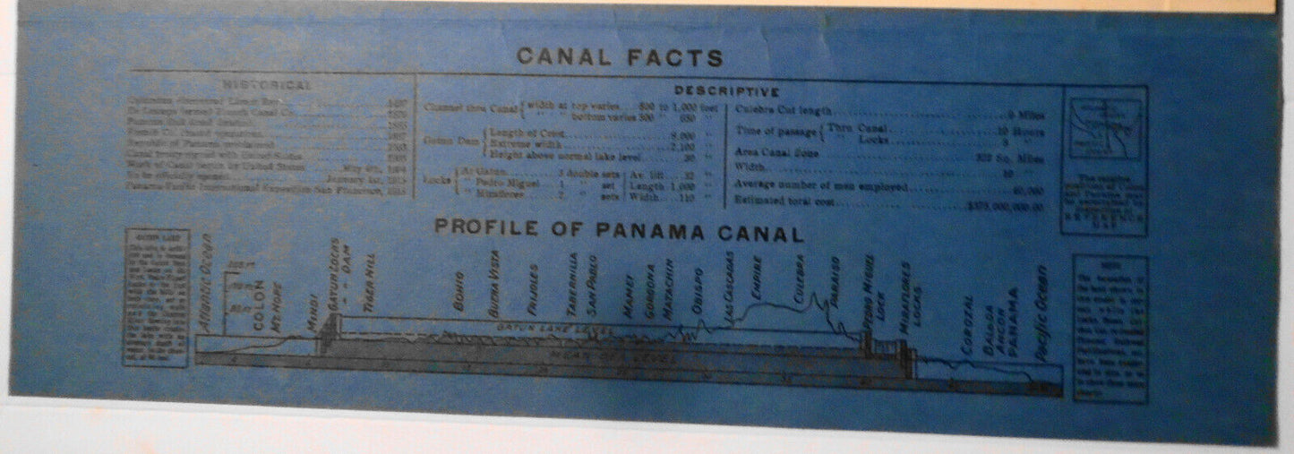 Aeronautical View of the Panama Canal 1911-1912 by F.D. Graves, with Canal Facts