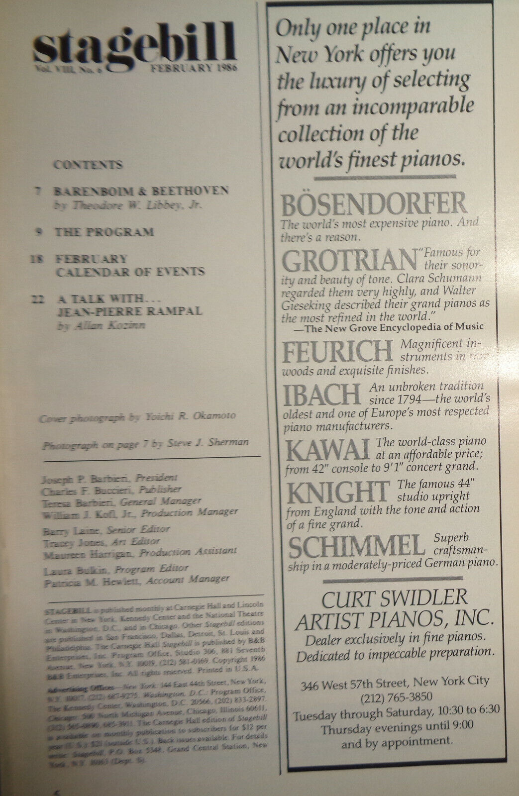 80TH BIRTHDAY CELEBRATION OF "HILDEGARDE!" - CARNEGIE HALL STAGEBILL 1986