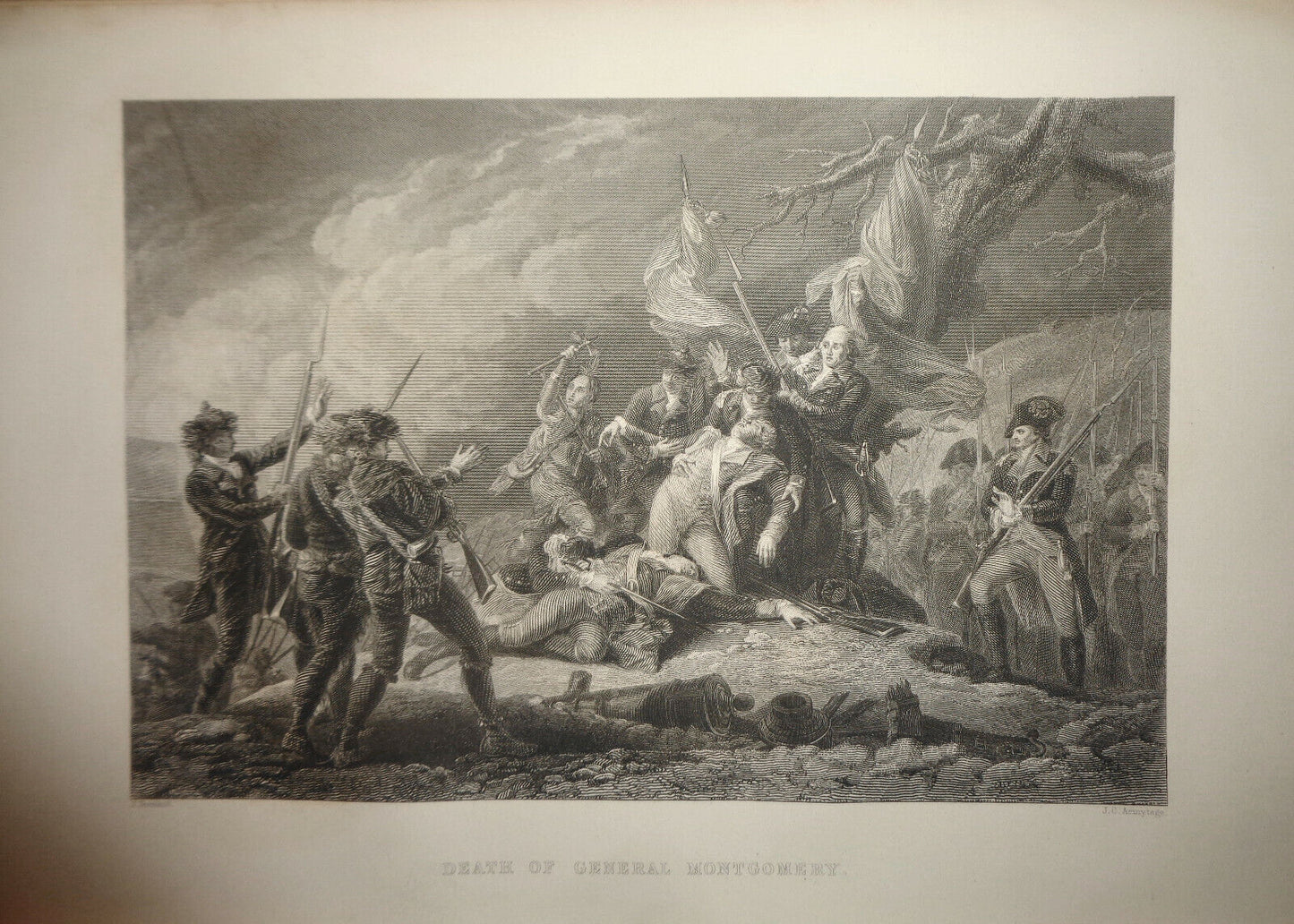 1860 Death of General Montgomery [At Quebec, Dec. 31, 1775] - original print