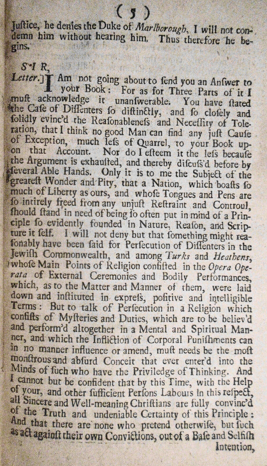 1706 Letter to Author of the Memorial of the State of England, Answer'd. 1st ed.