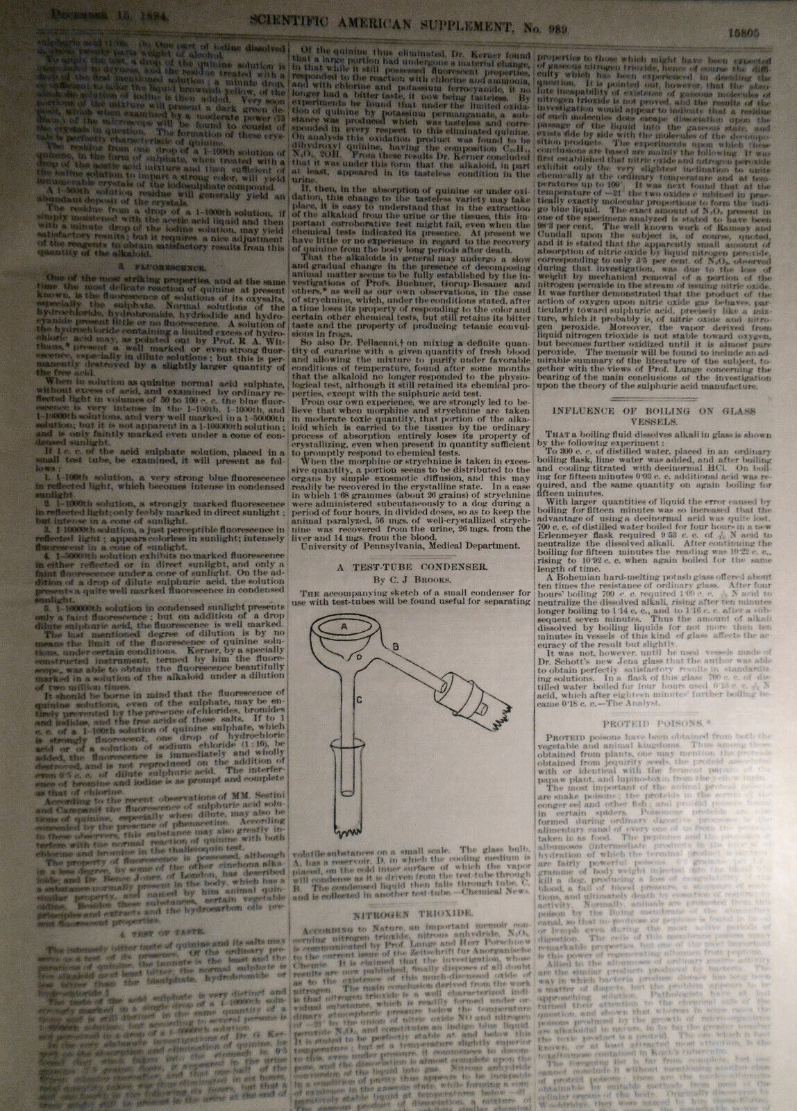 Scientific American Supplement Dec 15, 1894. Experiments with a falling cat, etc