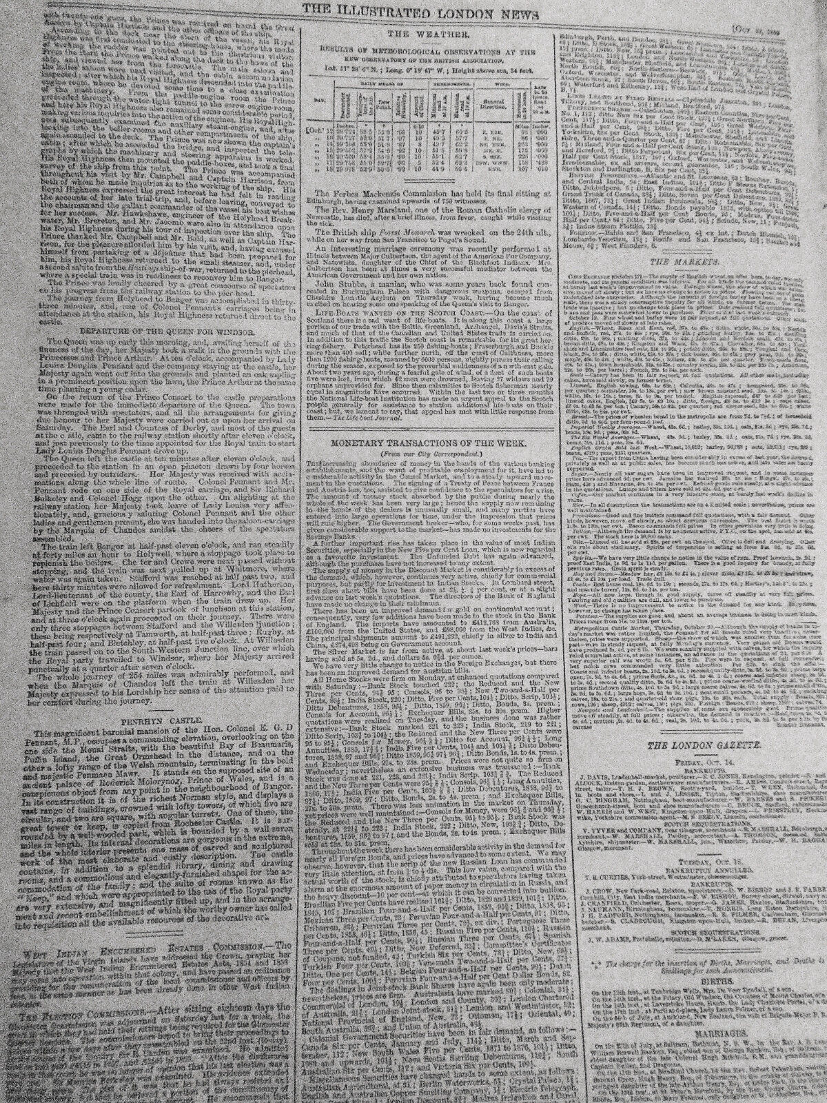 The Illustrated London News, October 22, 1859. Great Eastern; Glasgow Waterworks