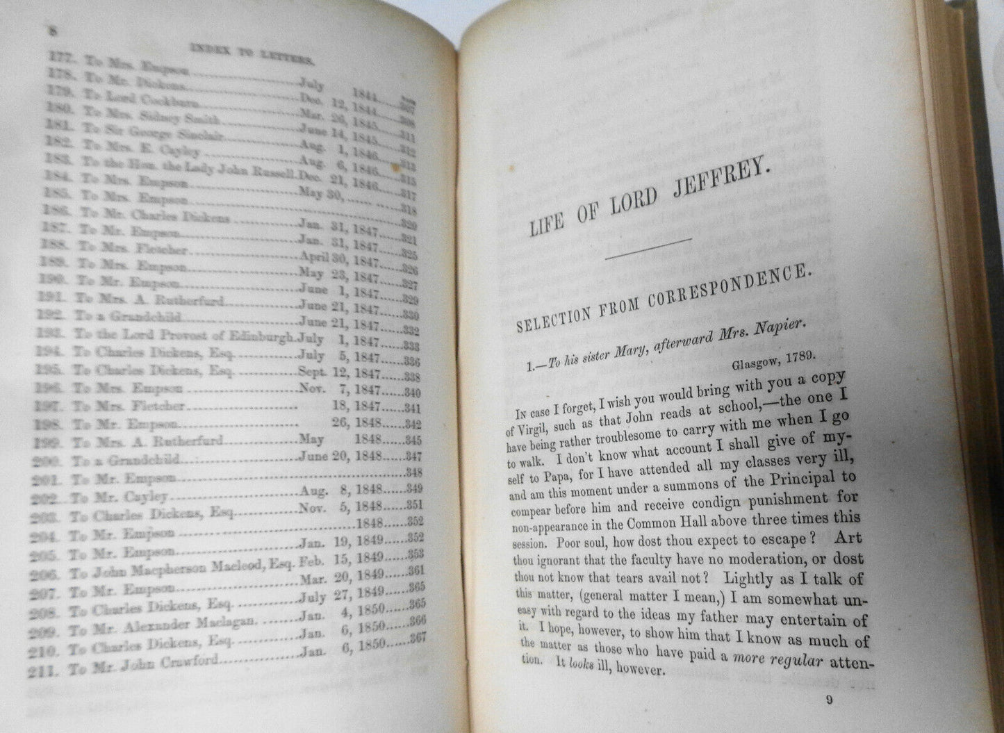 1856 Life of Lord Jeffrey with selection from his correspondence - Lord Cockburn