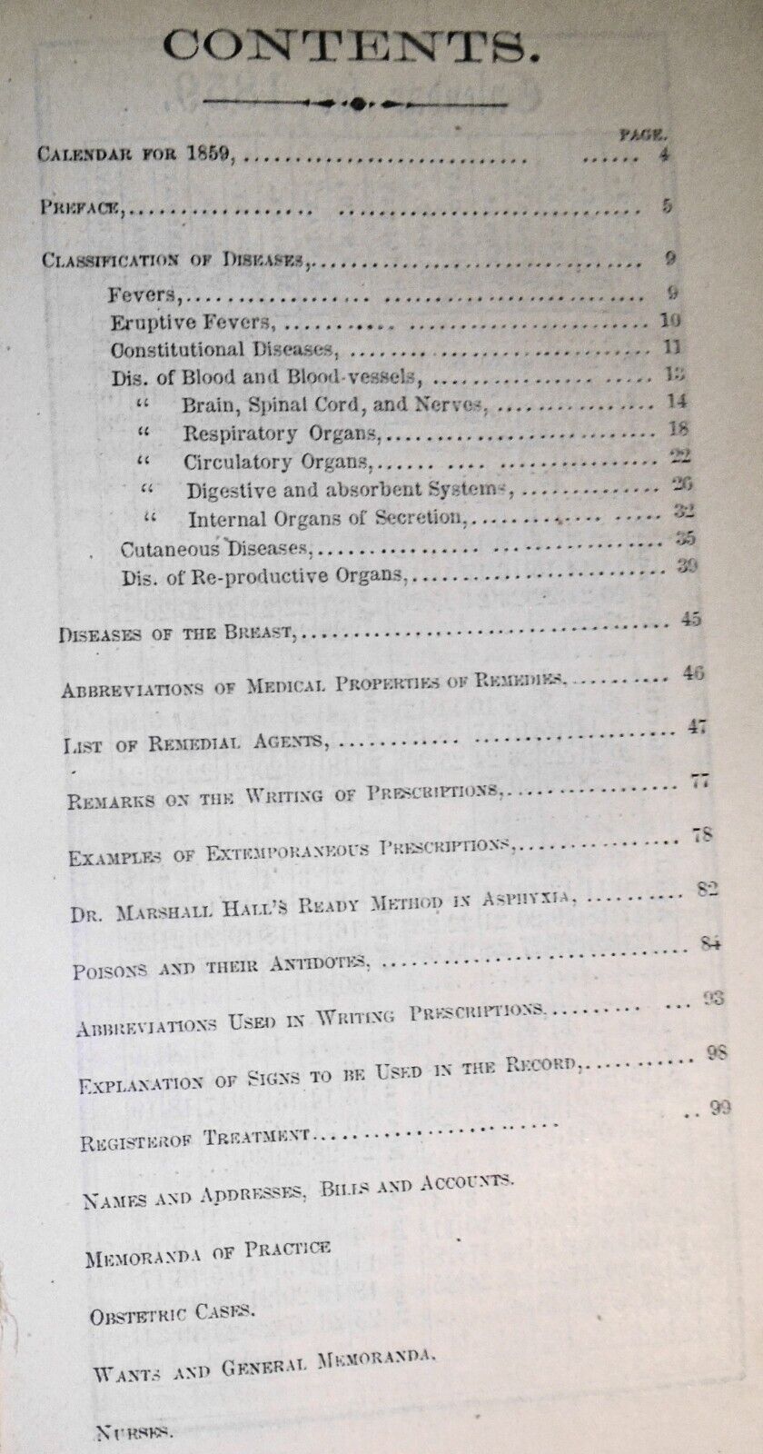 Physician's Hand-Book of Practice 1859 of Dr Smith Ely, Newburgh 1860-66 records