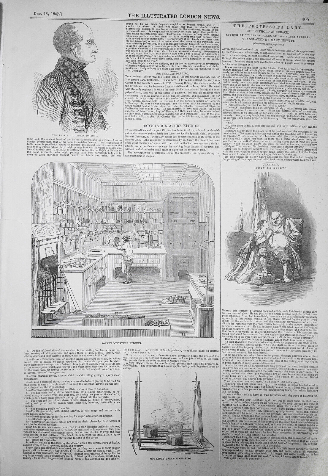 Soyer's Miniature Kitchen - Illustrated London News, December 18, 1847