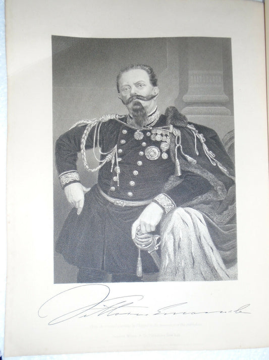 Victor Emmanuel II - original portrait engraving - 1876 Duyckinck Intl Gallerie