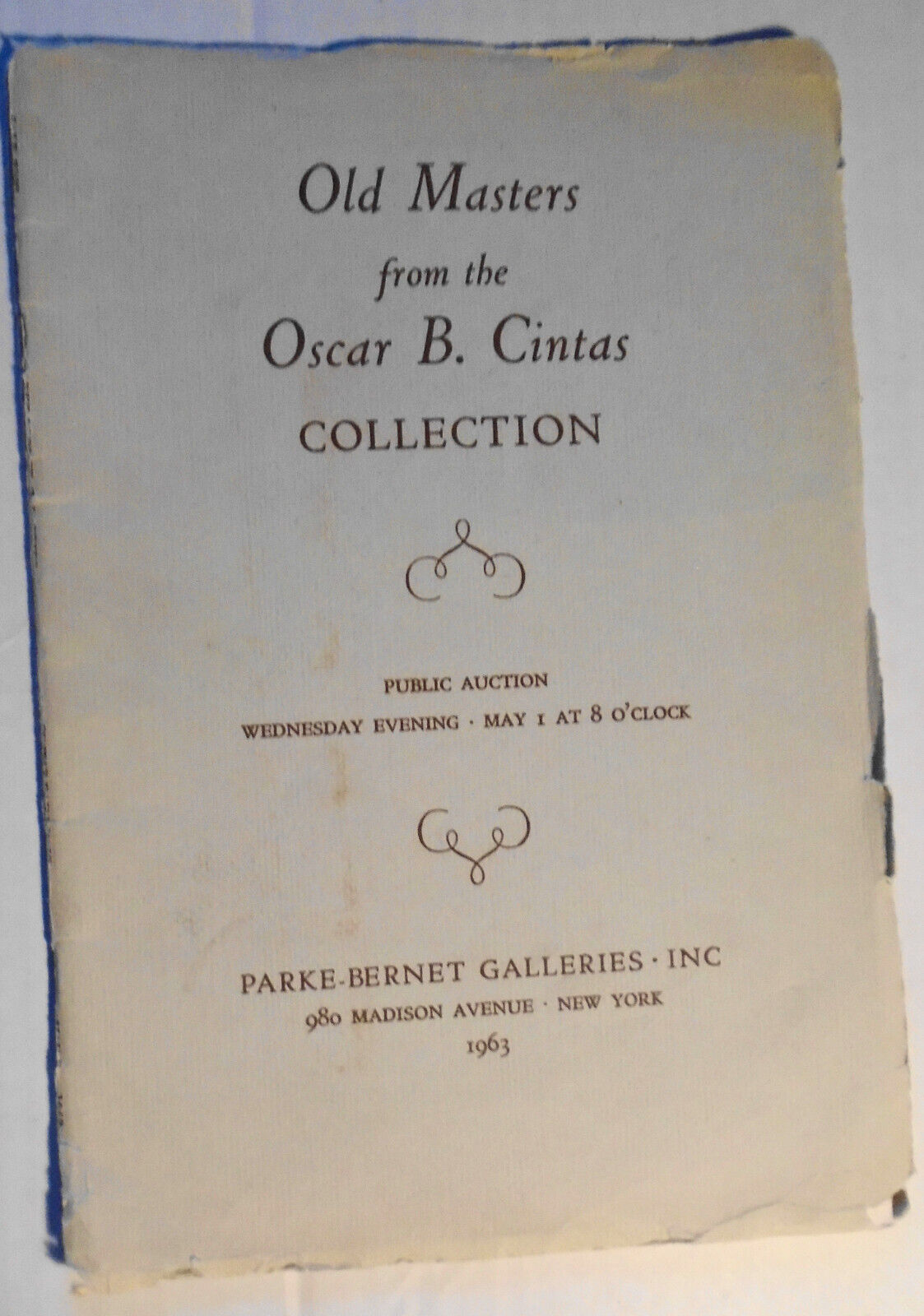 Old Masters From The Oscar B. Cintas Collection. Sale #2193. Parke-Bernet 1963