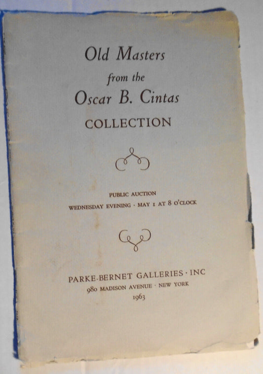 Old Masters From The Oscar B. Cintas Collection. Sale #2193. Parke-Bernet 1963