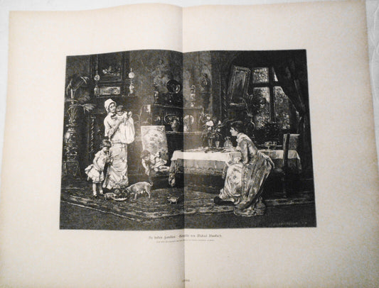 Die beiden familien - by Michael Muntacsy -- 1882 - 16 x 22 inches