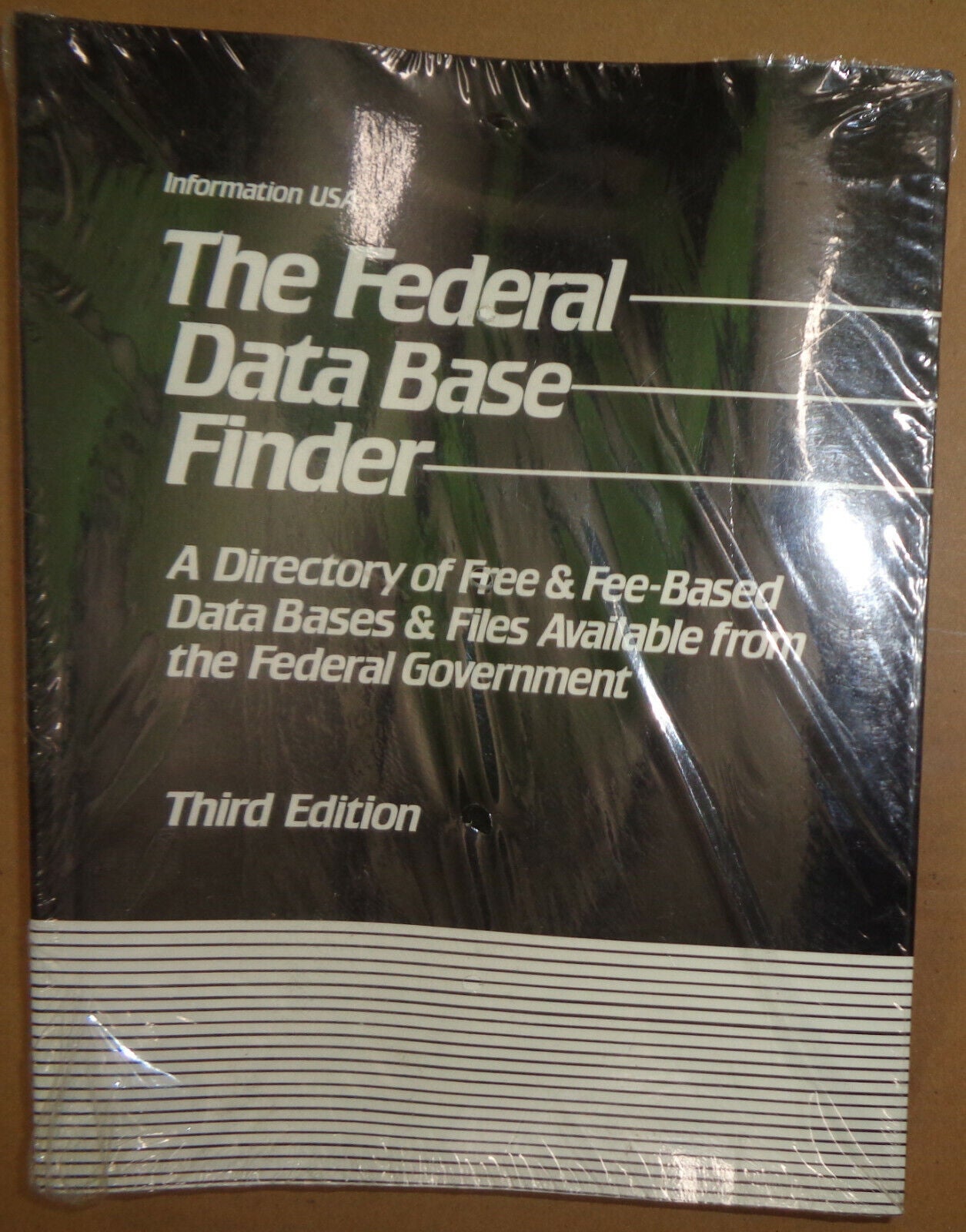 The Federal Data Base Finder. 1990. 3rd edition. MINT, SEALED.