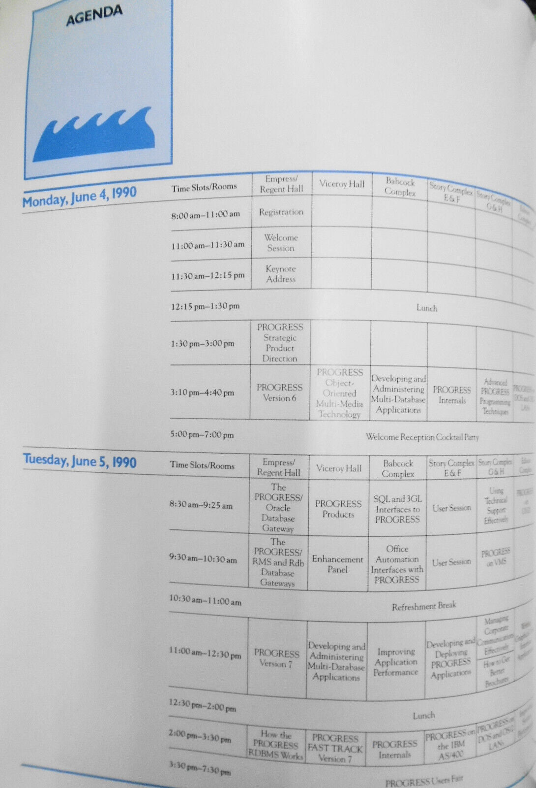 1990 PROGRESS Application Development System, Users Conference - Program