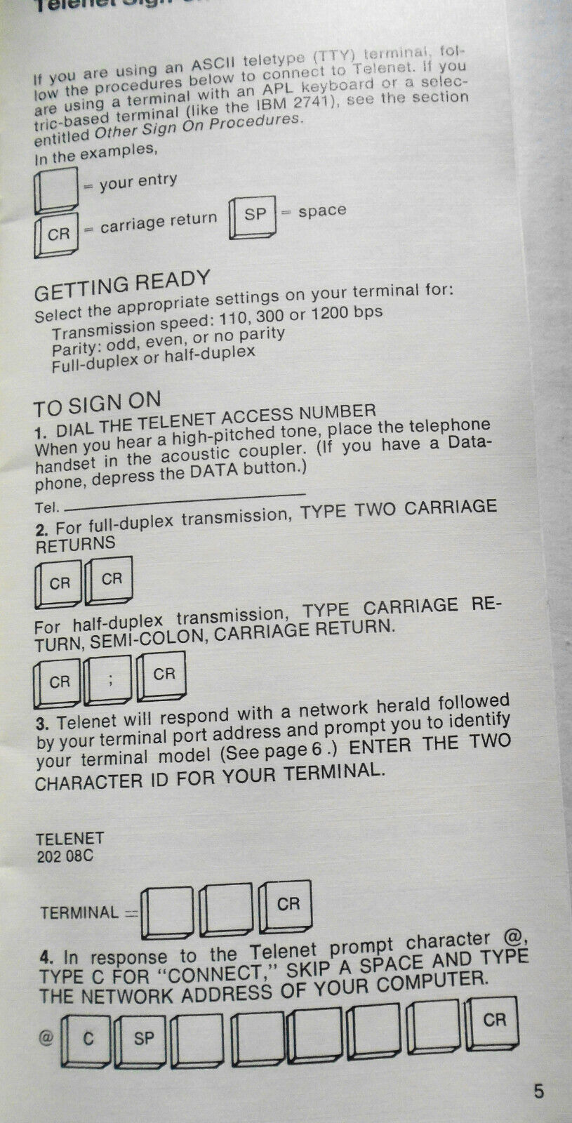 How to use Telenet - Information for terminal users - March 1984. By GTE.