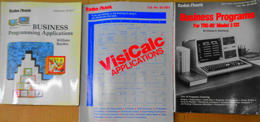 Lot of 3 vintage Radio Shack TRS-80 Business Applications Programming books