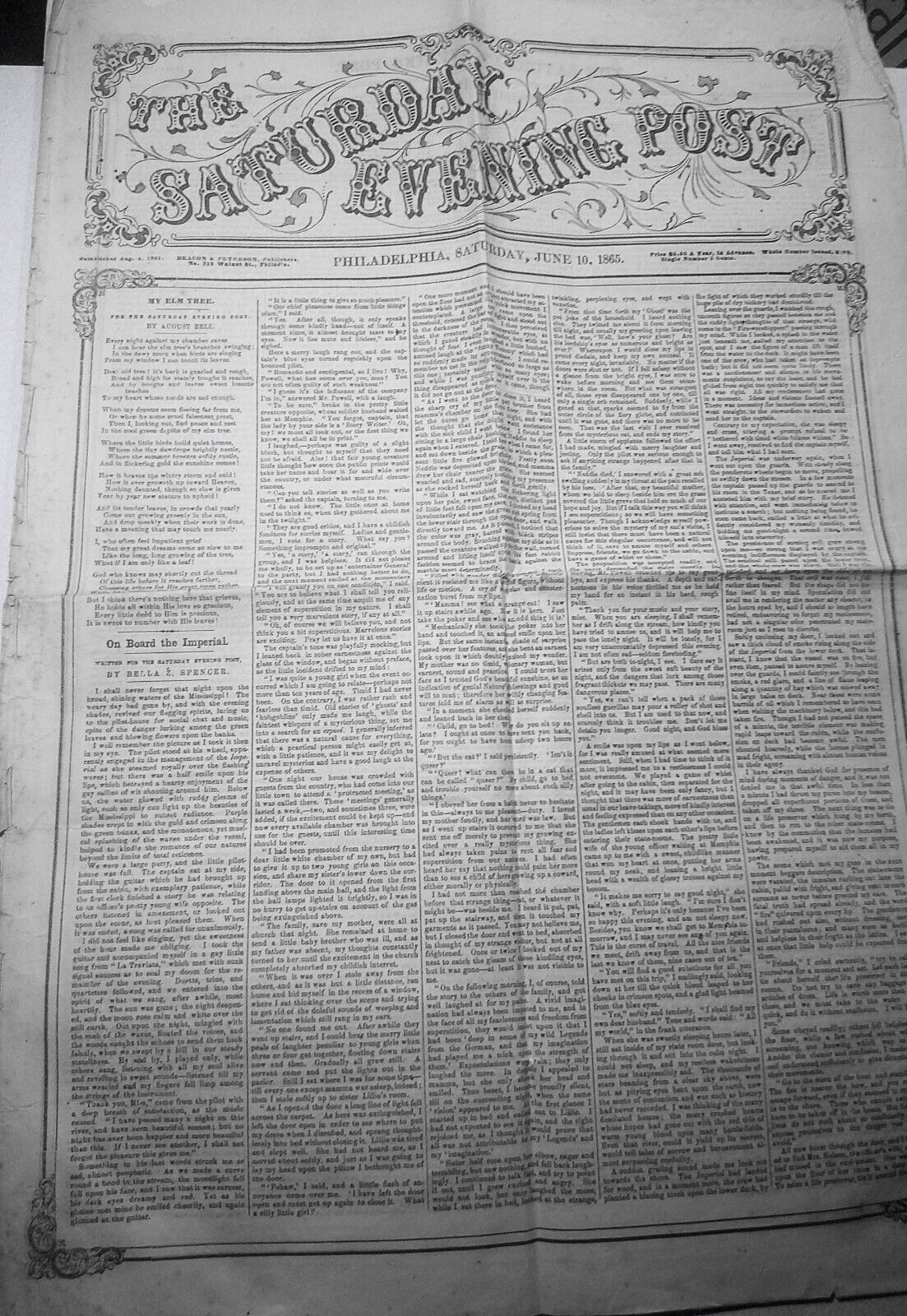 Saturday Evening Post, June 10, 1865 - General Lee in London, etc