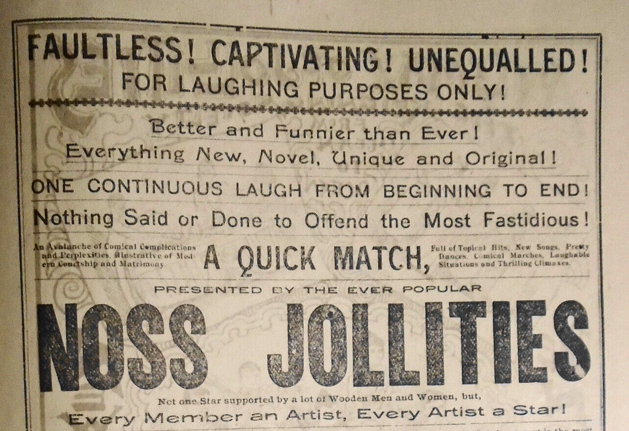 1893 Noss Family in Musical Comedy program - Elyria Opera House, Ohio