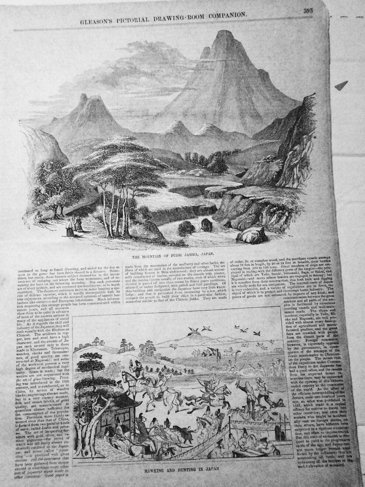 Gleason's Pictorial, June 24, 1854. Wyoming Valley; Japan Scenes; Frigate Fulton