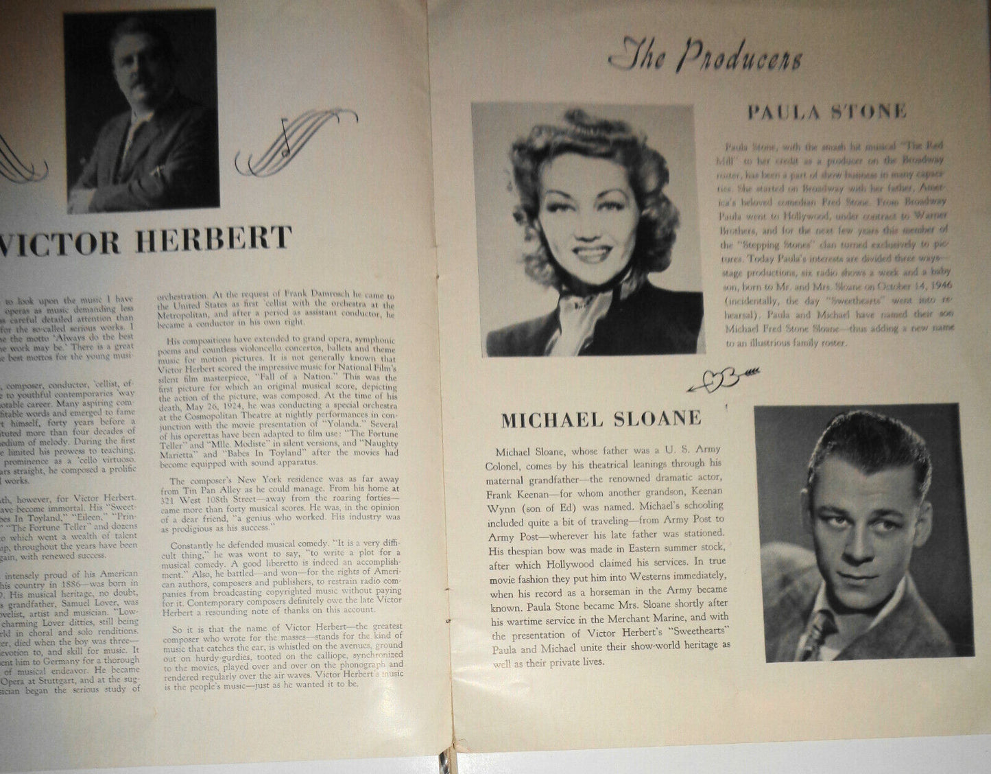 Bobby Clark in SWEETHEARTS - SOUVENIR PROGRAM 1947