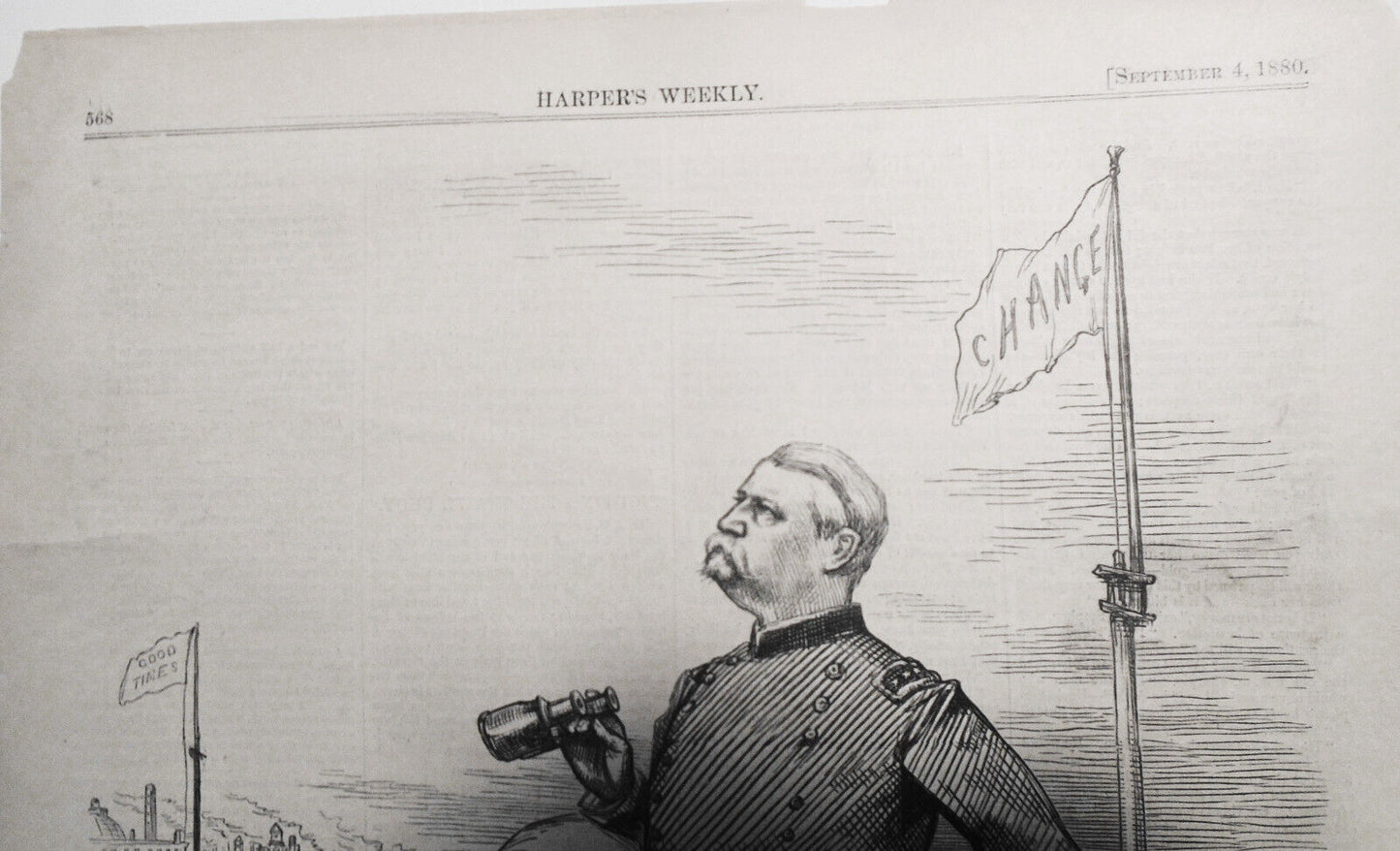 General Lookout, by Thomas Nast. Harper's Weekly, September 4, 1880. Original