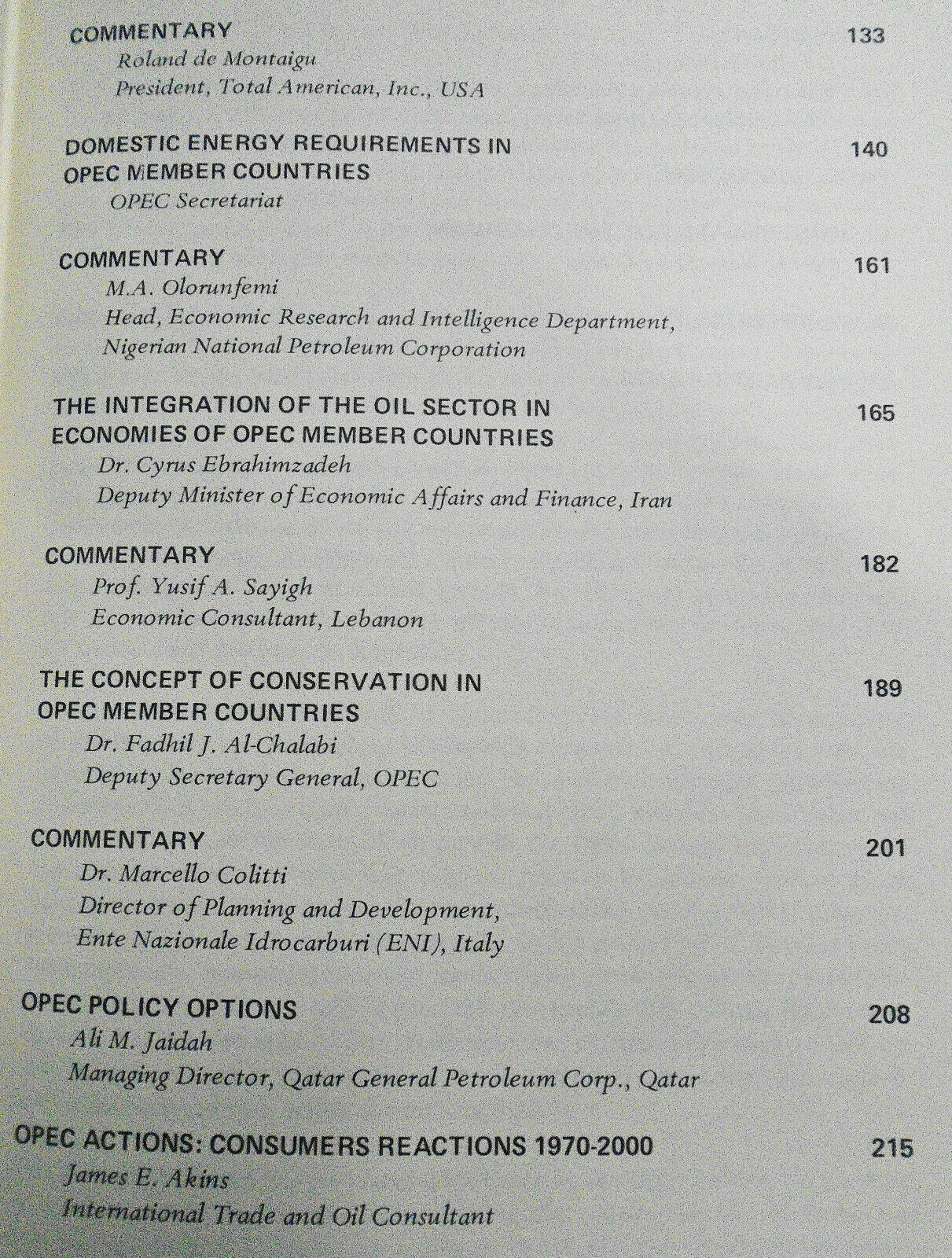 OPEC and Future Energy Markets : Proceedings of the OPEC Seminar, Vienna, 1979