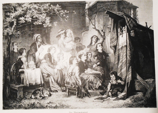 Das Marionettenspiel - Nach dem Gemälde von J. Grünenwald. 1882