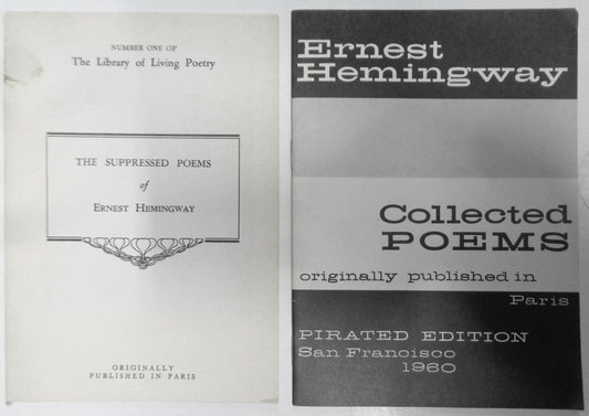 Collected Poems & Suppressed Poems by Ernest Hemingway - lot of 2