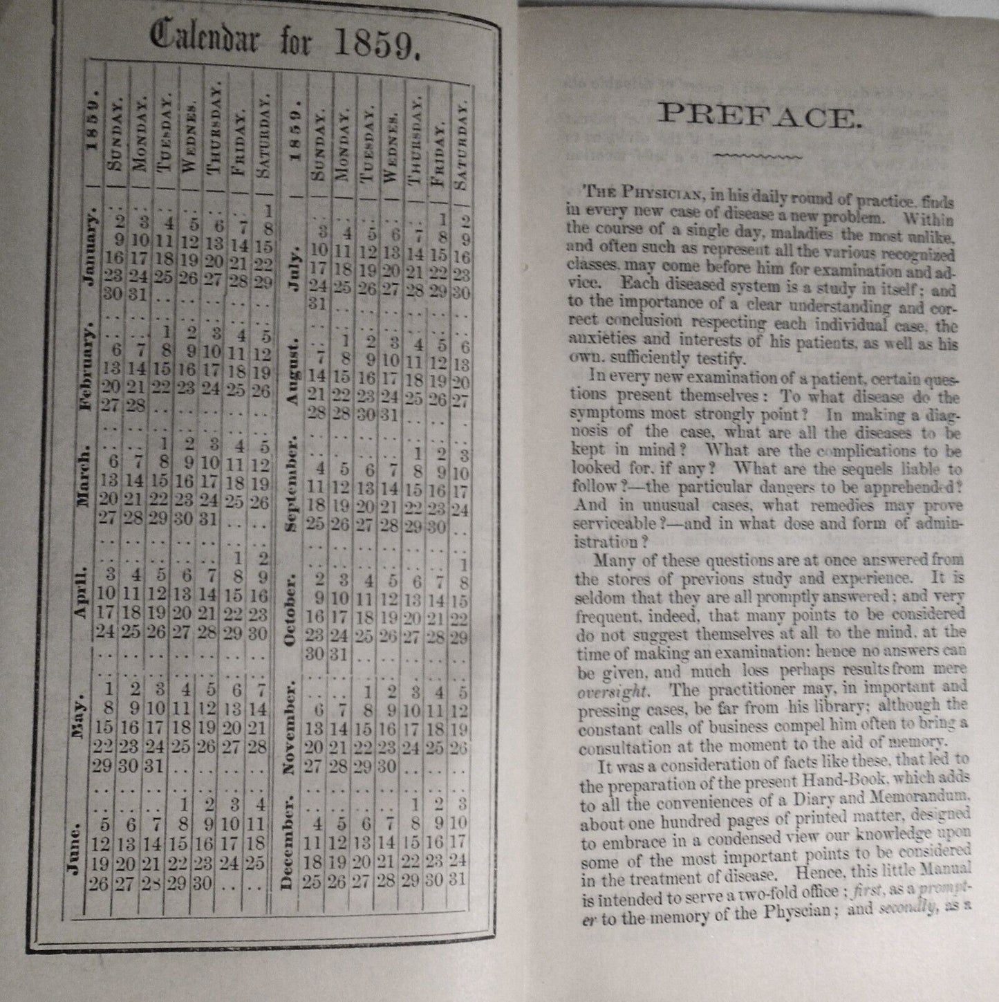 Physician's Hand-Book of Practice 1859 of Dr Smith Ely, Newburgh 1860-66 records