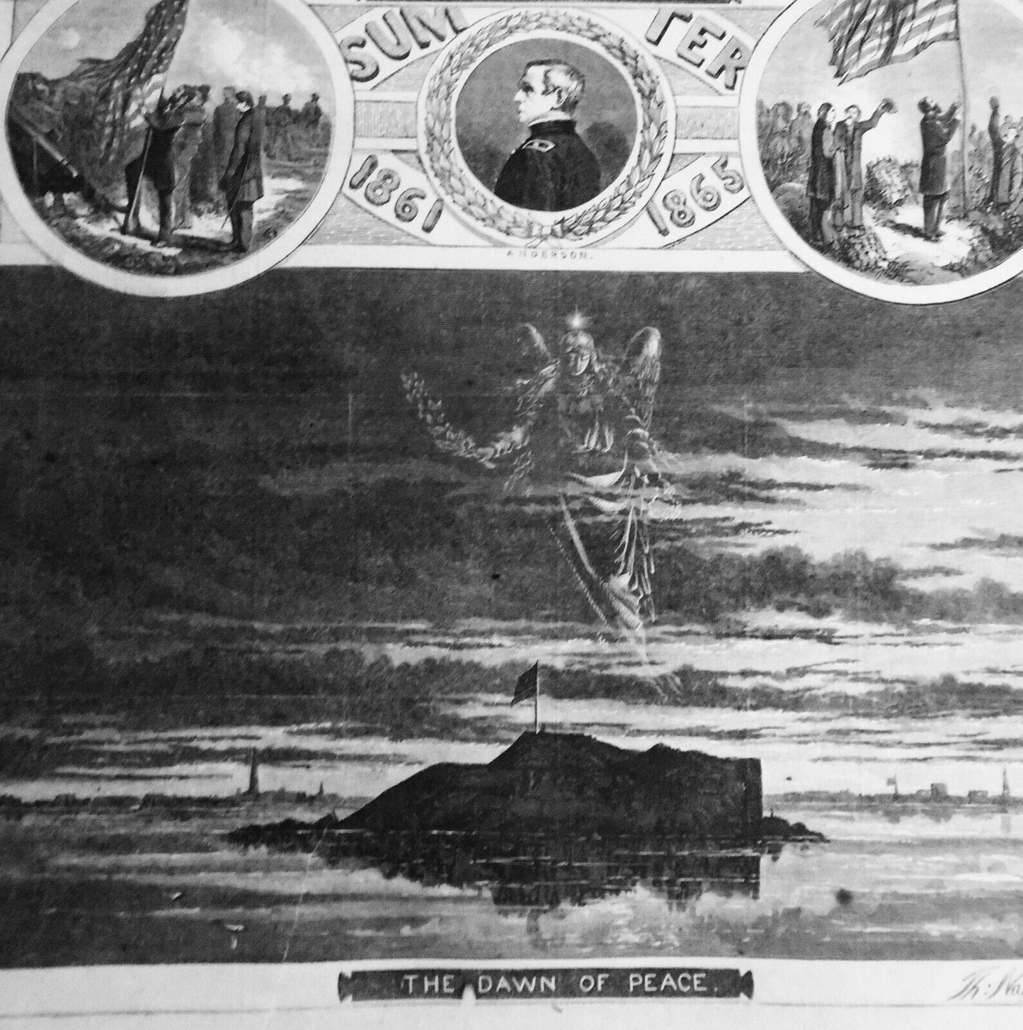 The Eve of War - The Dawn of Peace - Harper's Weekly, April 29, 1865 - Original