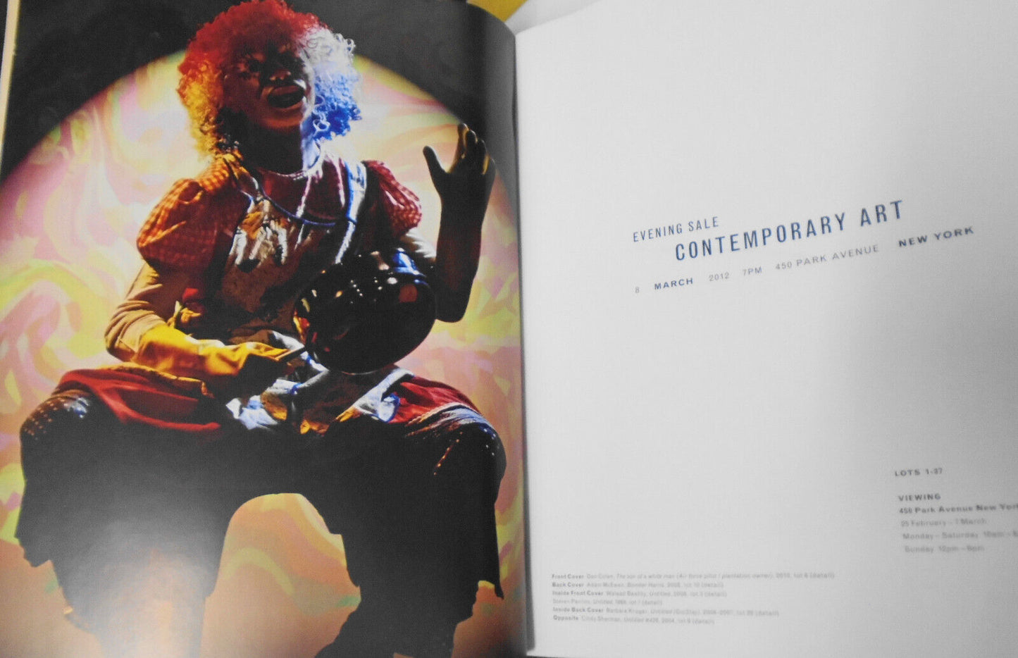 Contemporary art : evening sale & under the influence. March 2012. Phillips.