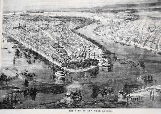 The City of New York - Illustrated London News November 24, 1855, original print