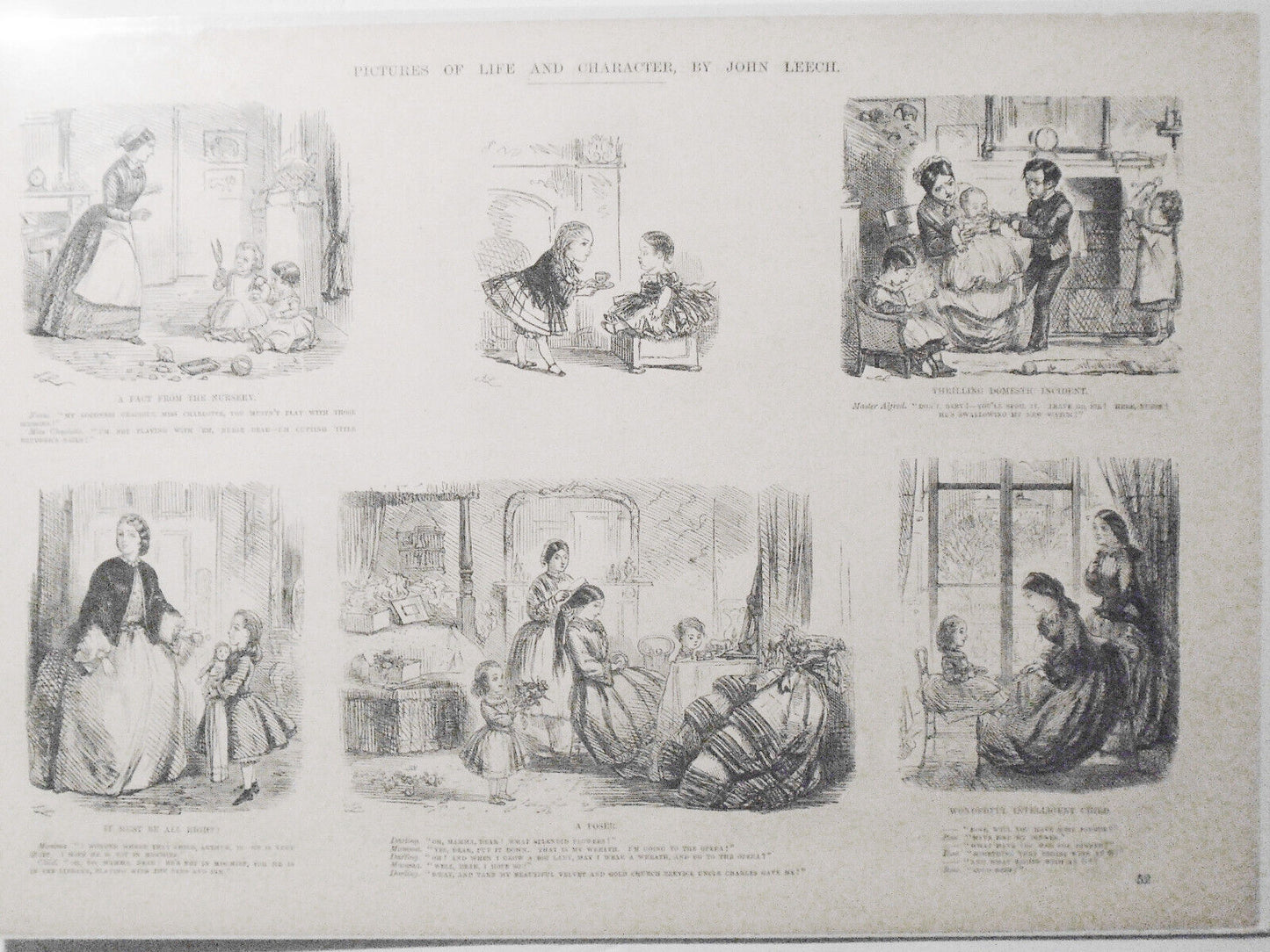 Pictures of Life and Character, by John Leech [1890s].  17 1/2 x 12" original.