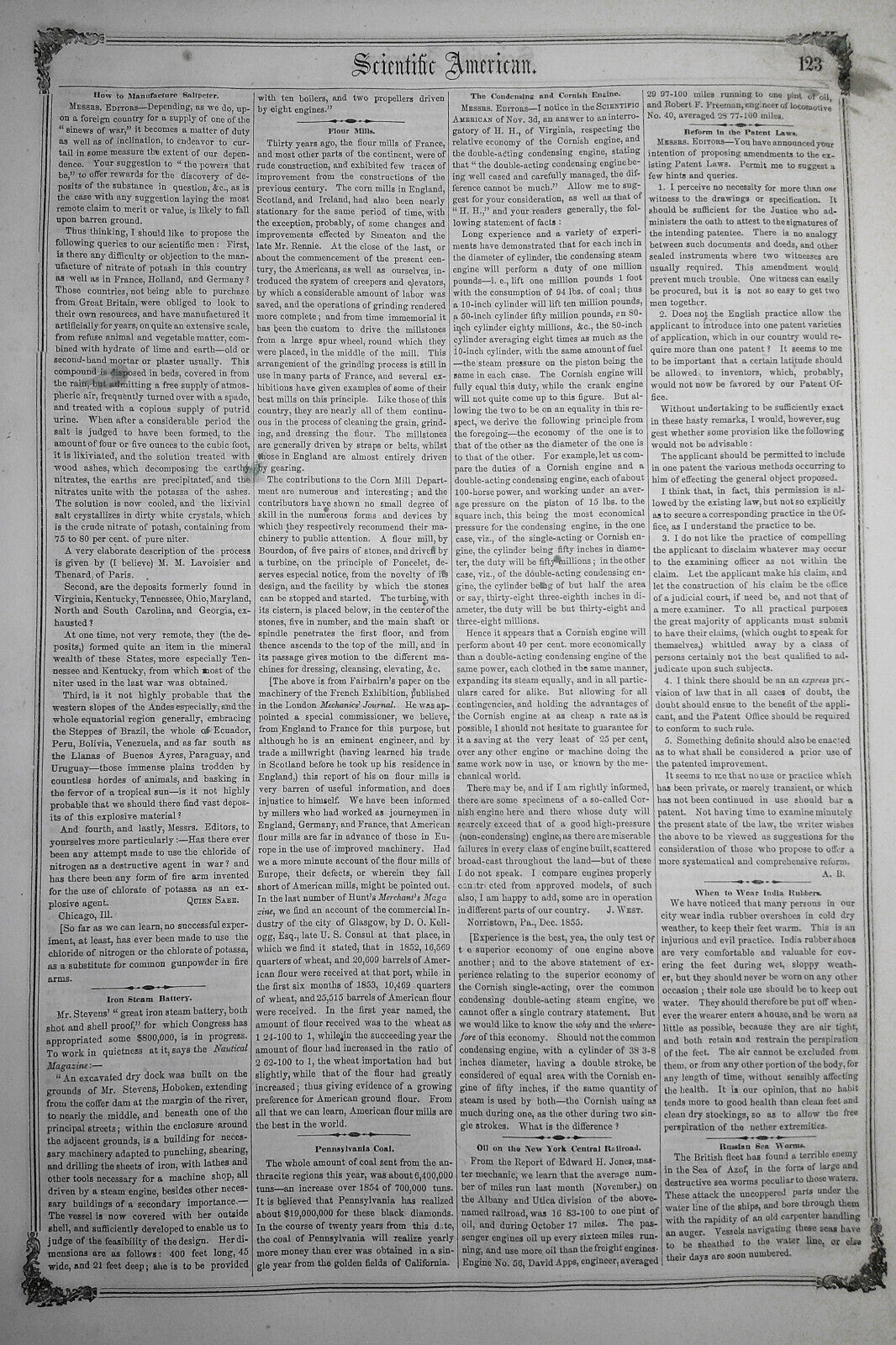 Scientific American, December 29, 1855. Franklin's great discovery; etc