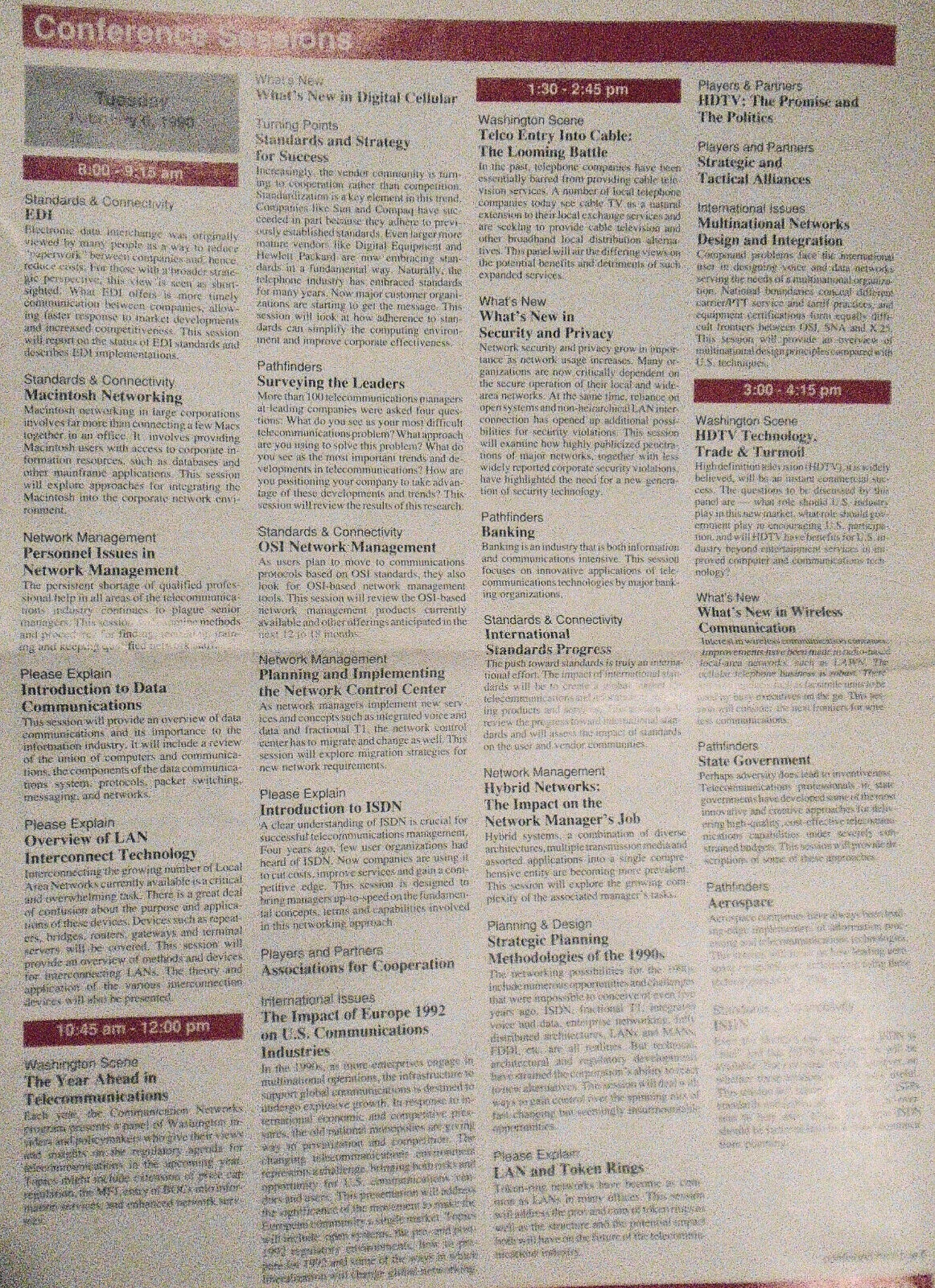 The Link-Up, Oct. 1989 - Communication Networks Conference & Exposition program