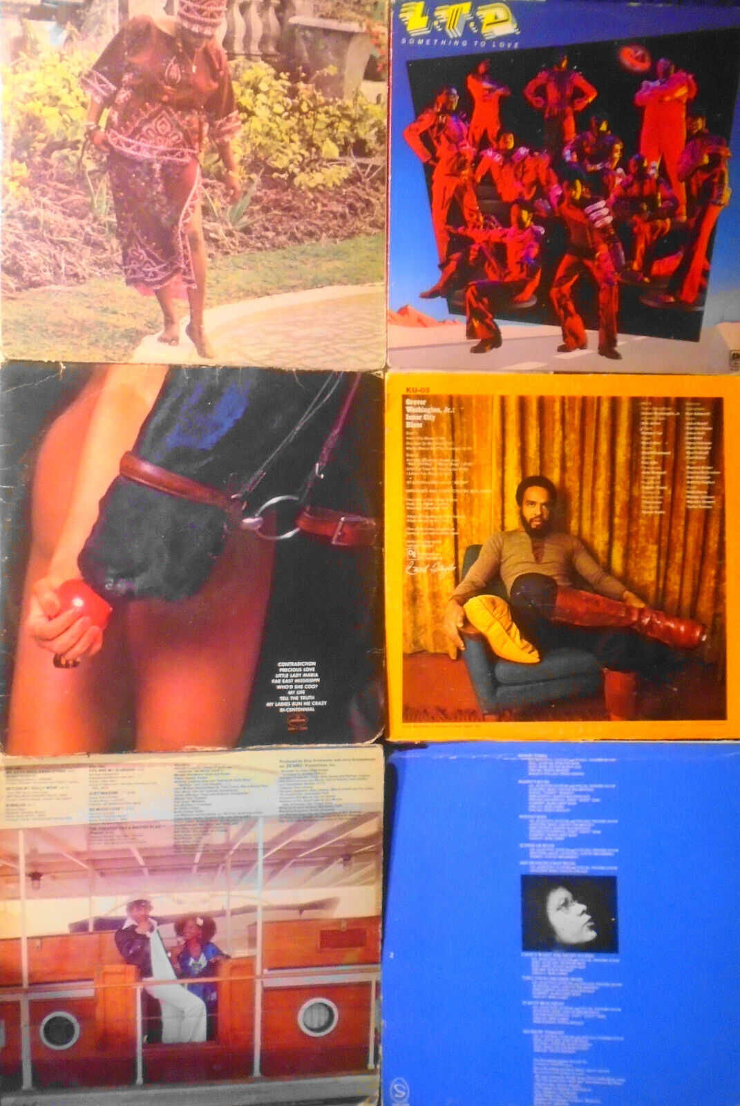 Lot of 6 R&B Soul vinyl LP record albums: Aretha Franklin, Ohio Players, LTD etc