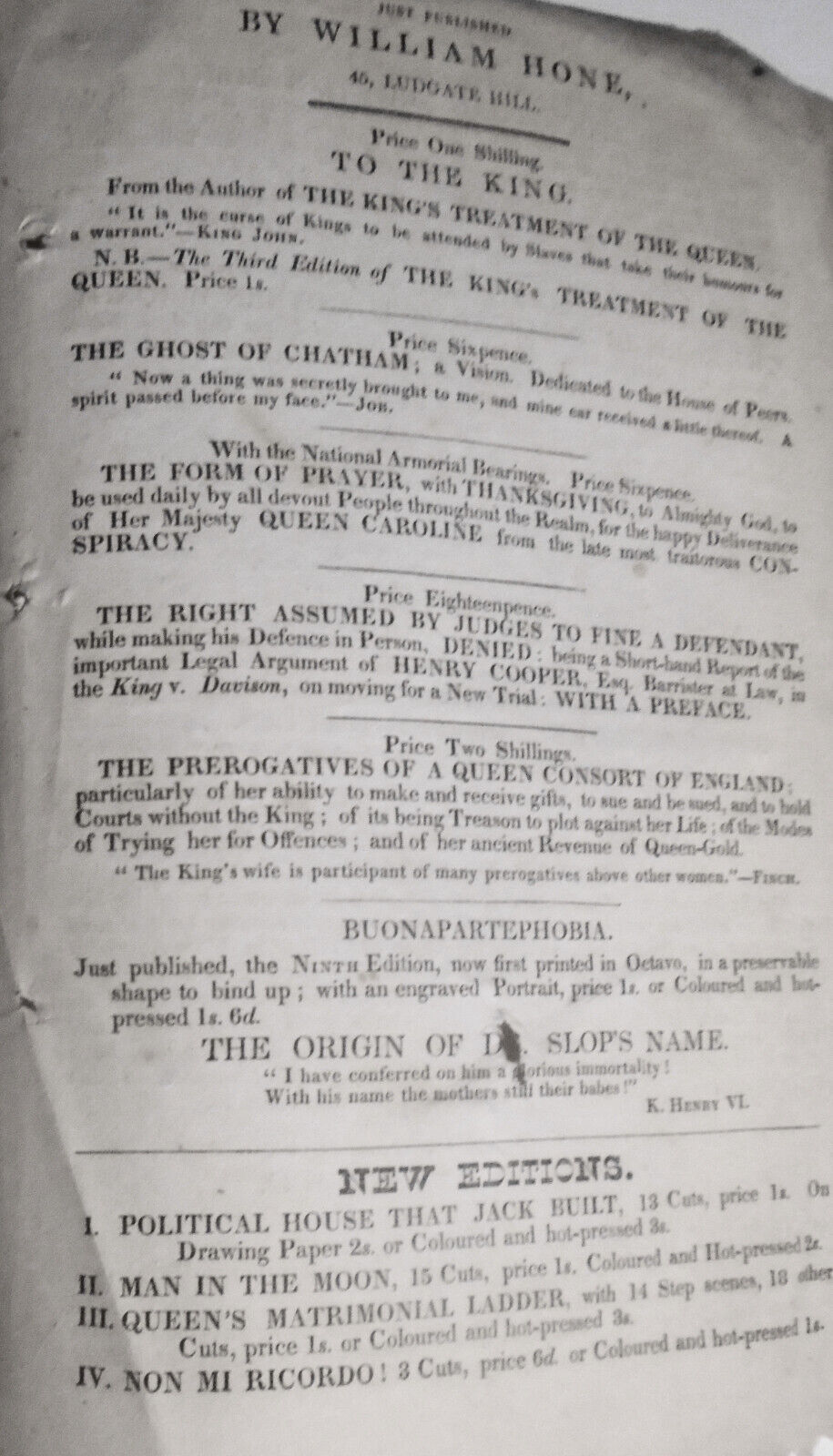 1821 The spirit of despotism. Dedicated to Lord Castlereagh. By Vicesimus Knox.