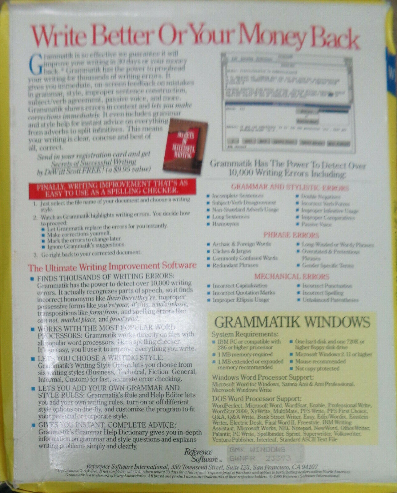 Gram-mat-ik Windows [Grammatik] - by Reference Software - 1990.