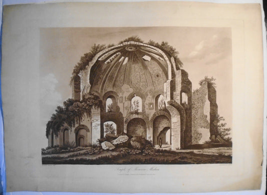 1820 Temple of Minerva, by Henry Abbott.  Aquatinted by R. Reeve. 22.5" x 16.5"